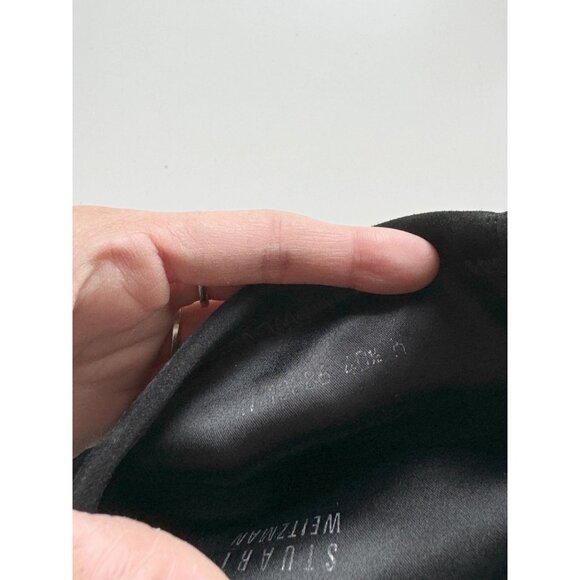 STUART WEITZMAN Catch Black Suede Block Heel Ankle Tie Booties Boots, Size 40.5 - Picture 14 of 15